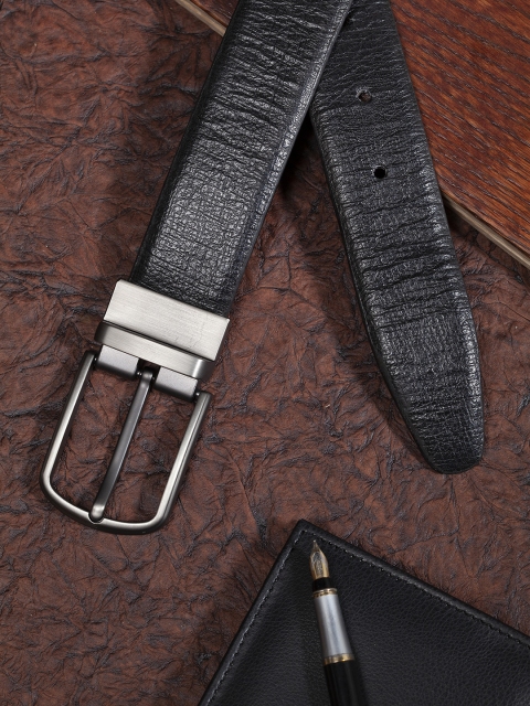 

HIGHLANDER Men Black & Coffee Brown Solid Reversible Belt