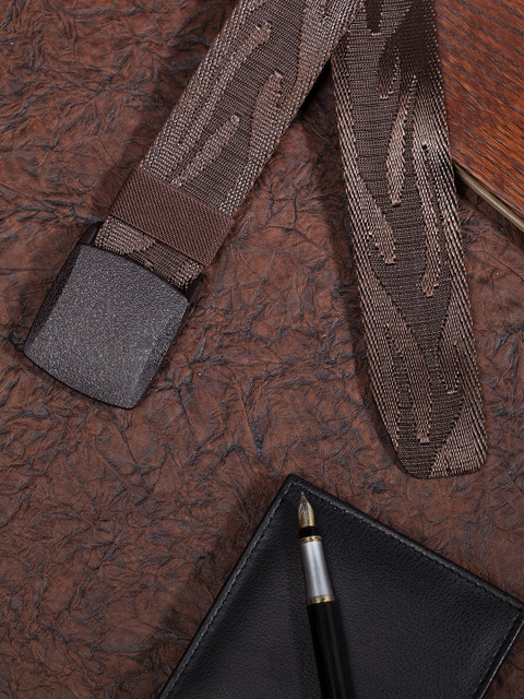 

HIGHLANDER Men Coffee Brown Woven Design Belt