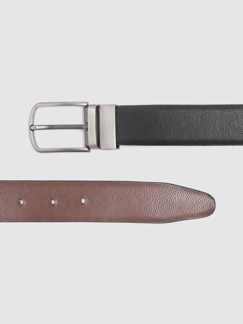 

HIGHLANDER Men Black & Brown Solid Reversible Belt