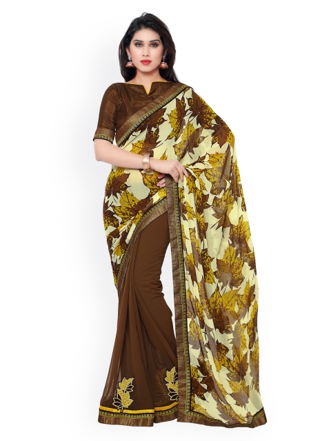 

Indian Women Beige & Brown Printed Georgette Saree