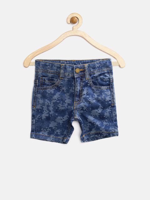 

United Colors of Benetton Boys Blue Pixel Pattern Shorts