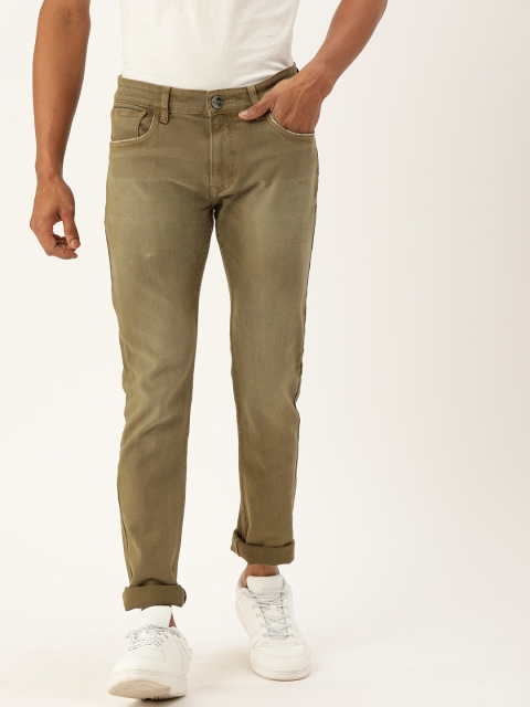 

SINGLE Men Khaki Slim Fit Mid-Rise Clean Look Stretchable Jeans