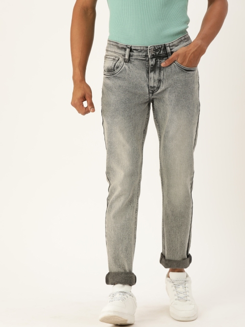 

SINGLE Men Grey Slim Fit Mid-Rise Clean Look Jeans