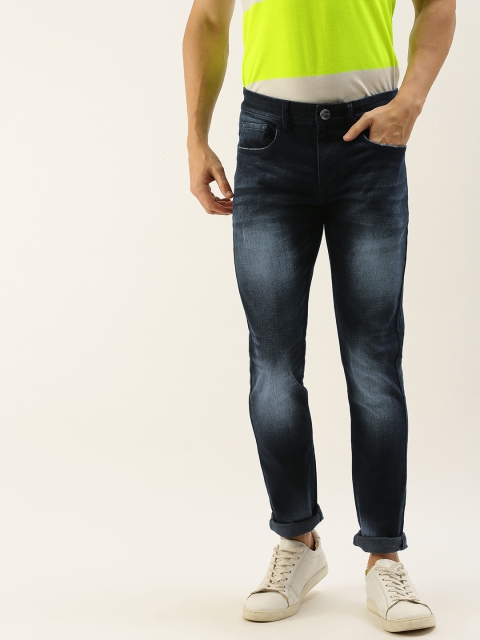 

SINGLE Men Navy Blue Skinny Fit Mid-Rise Clean Look Jeans