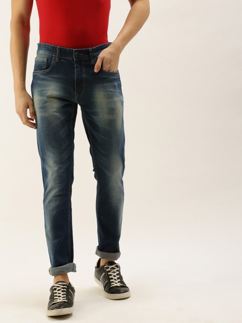 

SINGLE Men Blue Slim Fit Mid-Rise Clean Look Jeans