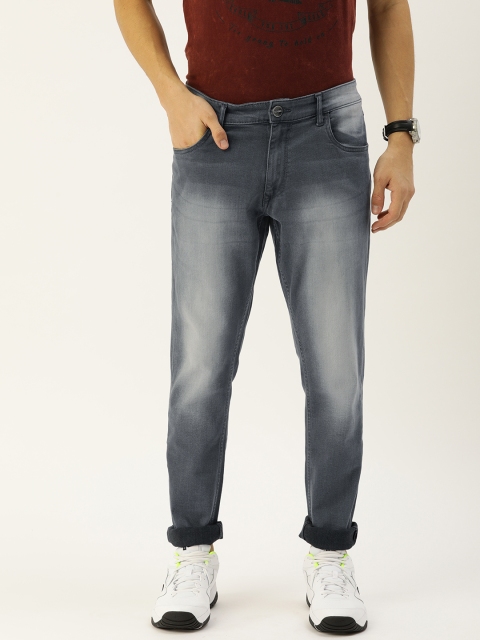 

SINGLE Men Grey Slim Fit Mid-Rise Clean Look Jeans