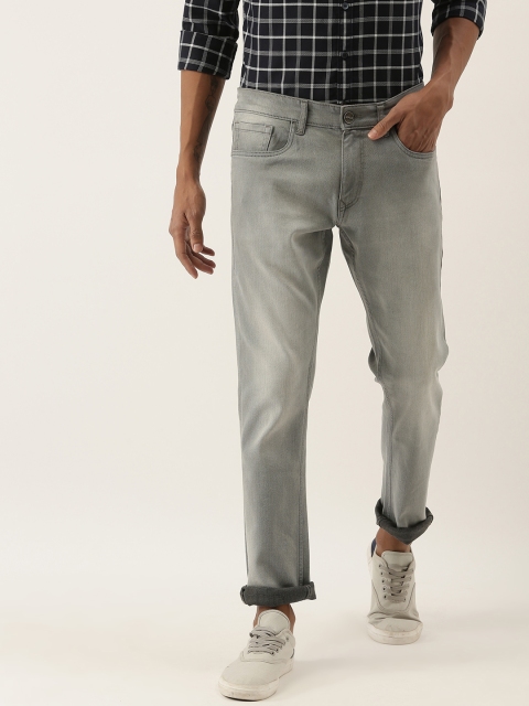 

SINGLE Men Grey Slim Fit Mid-Rise Clean Look Stretchable Jeans