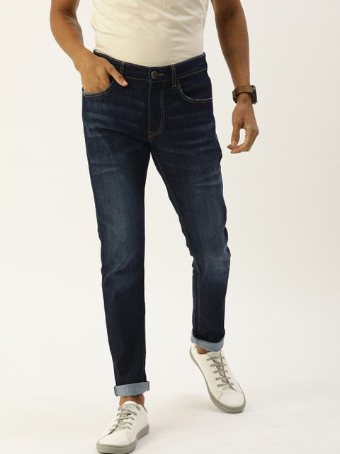 

SINGLE Men Blue Slim Fit Mid-Rise Clean Look Jeans