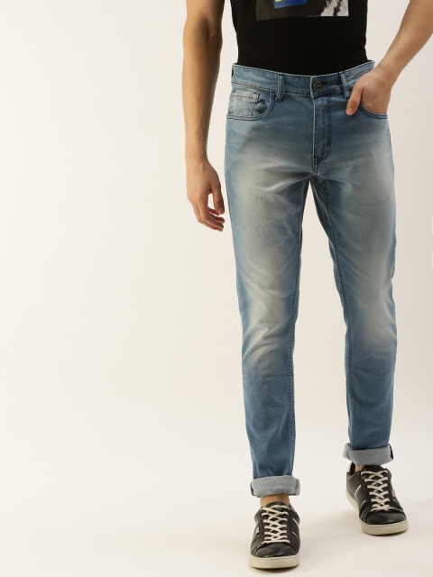 

SINGLE Men Blue Slim Fit Mid-Rise Clean Look Jeans
