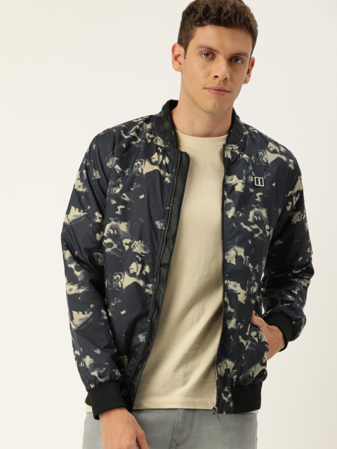 

SINGLE Men Grey Printed Bomber