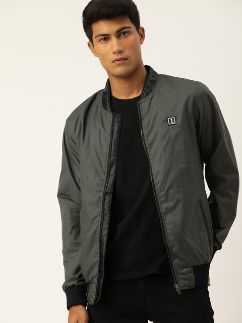 

SINGLE Men Grey Solid Bomber