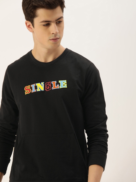 

SINGLE Men Black Embroidered Sweatshirt