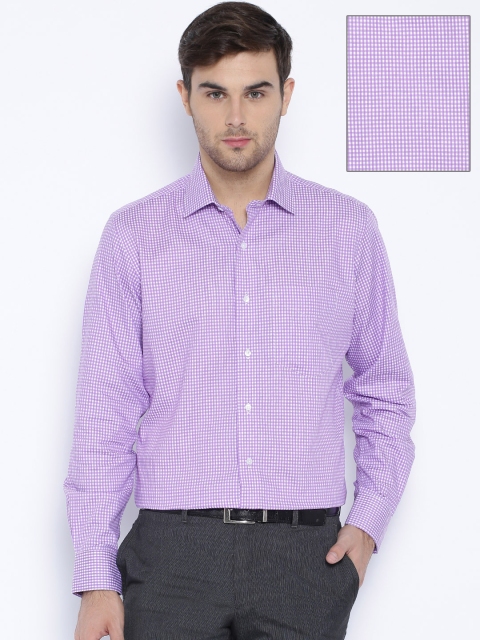 

Van Heusen Purple Checked Custom Fit Formal Shirt