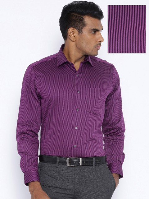 

Van Heusen Magenta Striped Formal Shirt