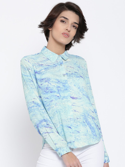 

Vero Moda Green & Blue Polyester Abstract Print Shirt