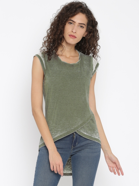 

Vero Moda Women Green Washed T-shirt