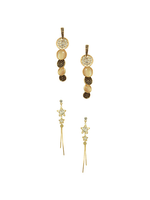 

Peora Set of 2 Gold-Toned Drop Earings