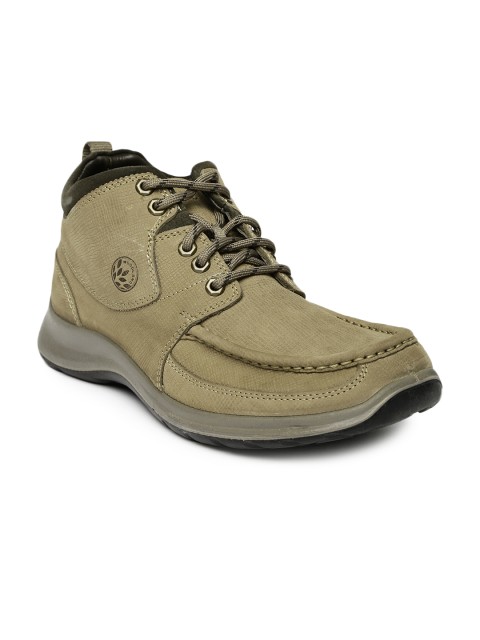

Woodland Men Olive Green Leather Casual Shoes