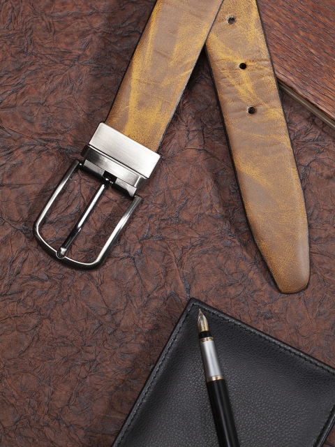 

HIGHLANDER Men Tan Brown & Black Printed Reversible Belt