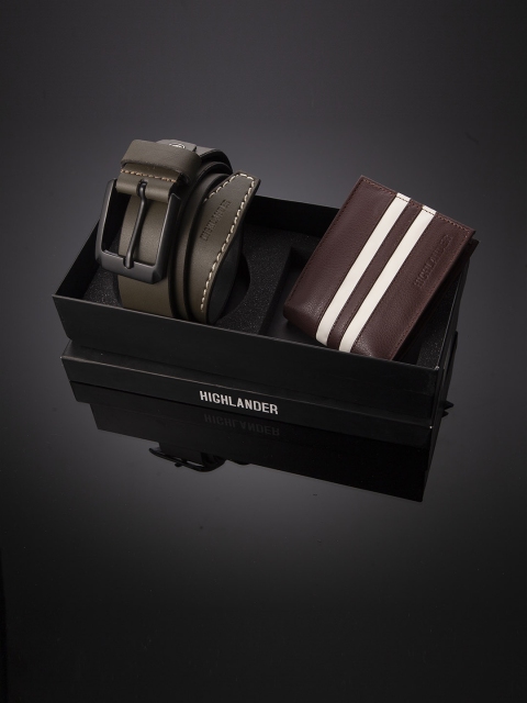 

HIGHLANDER Men Accessory Gift Set, Coffee brown