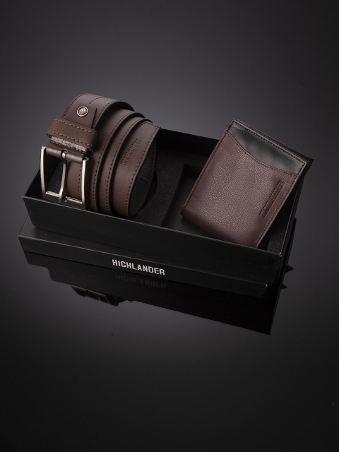 

HIGHLANDER Men Accessory Gift Set, Coffee brown