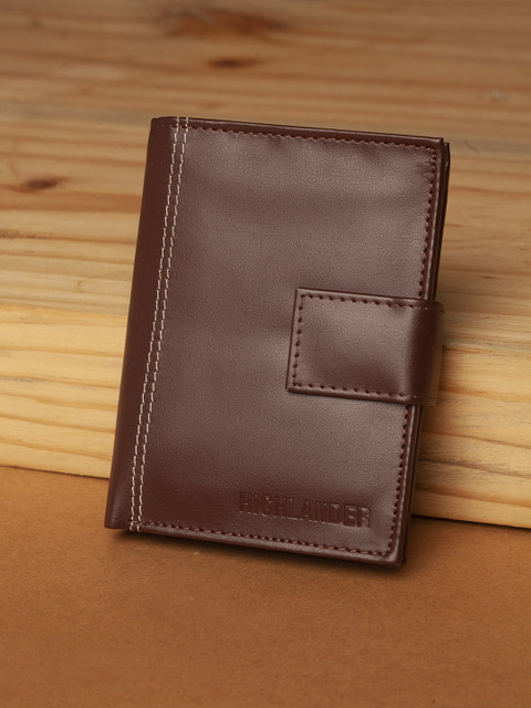 

HIGHLANDER Men Brown Solid Two Fold Wallet