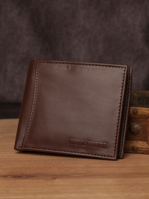 

HIGHLANDER Men Brown Solid Two Fold Wallet