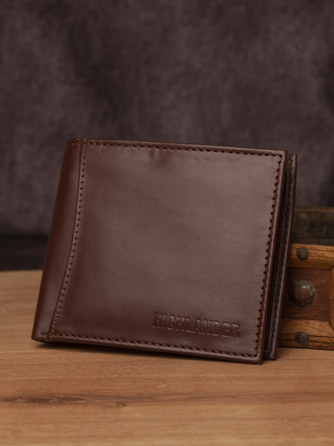 

HIGHLANDER Men Brown Solid Two Fold Wallet