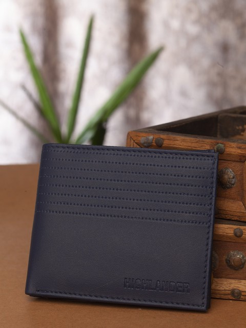 

HIGHLANDER Men Navy Blue Solid Two Fold Wallet