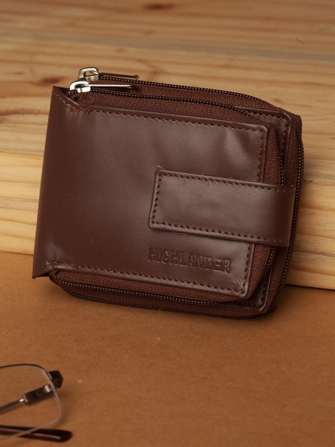 

HIGHLANDER Men Brown Solid Zip Around Wallet