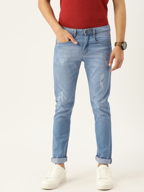 

Campus Sutra Men Blue Slim Fit Bio Wash Mid-Rise Mildly Distressed Jeans