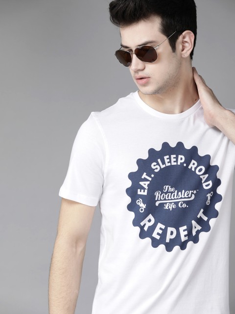 

Roadster Men Real Life Roadsters Graphic T-Shirt, White
