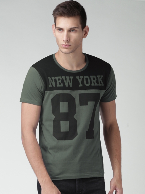 

Moda Rapido Grey & Black Printed T-shirt