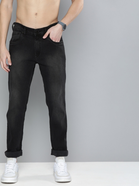 

HERE&NOW Men Black Slim Fit Mid-Rise Clean Look Stretchable Jeans