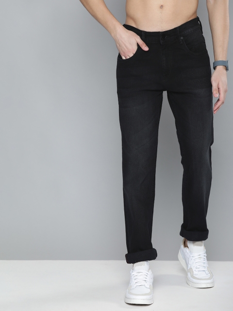 

HERE&NOW Men Black Slim Fit Mid-Rise Clean Look Stretchable Jeans