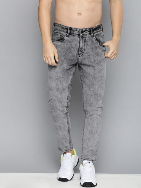 

HERE&NOW Men Grey Slim Fit Mid-Rise Clean Look Stretchable Jeans