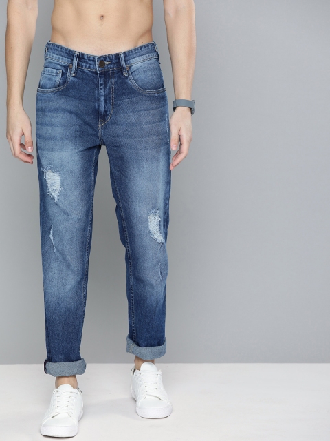 

HERE&NOW Men Blue Slim Fit Mid-Rise Mildly Distressed Stretchable Jeans