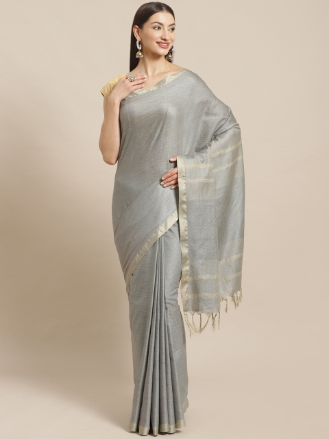 

swatika Grey Woven Design Bhagalpuri Handloom Saree