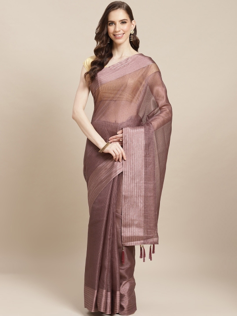 

Nanda Silk Mills Purple Self-Checked Saree