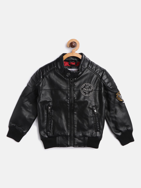 

RUFF Boys Black Solid Bomber Jacket