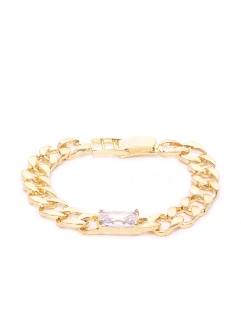 

D.C Creation Men Gold-Plated Stone Studded Link Bracelet