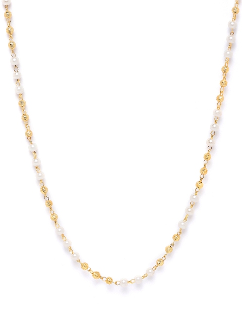 

D.C Creation Men Off-White Gold-Plated Handcrafted Beaded Chain