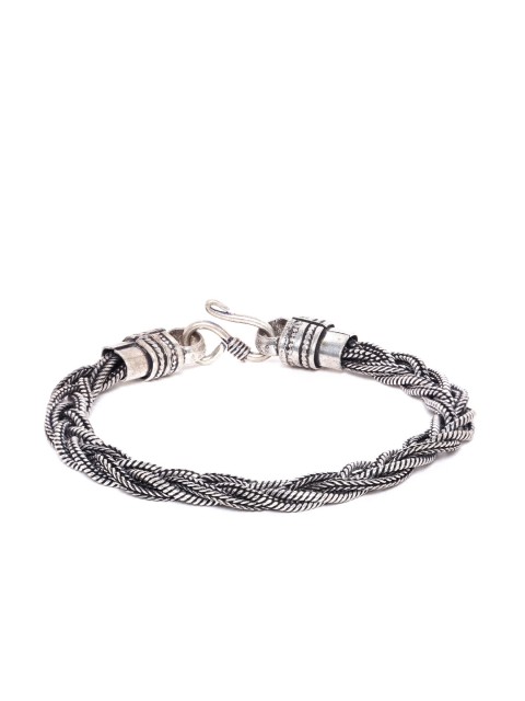 

D.C Creation Men Oxidised Silver-Plated Multi-stranded Braided Bracelet