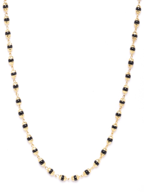 

D.C Creation Men Black Gold-Plated Beaded Eco Friendly Brass Chain