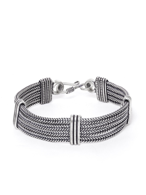 

D.C Creation Men Oxidised Silver-Plated Multistranded Bracelet