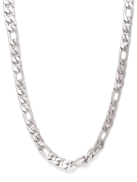 

D.C Creation Men Silver-Plated Figaro Chain with Textured Detail