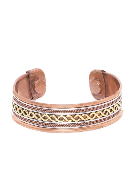 

D.C Creation Men Copper-Toned Gold-Plated & Silver-Plated Cuff Bracelet