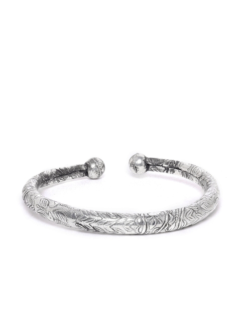 

D.C Creation Men Silver-Plated Handcrafted Cuff Bracelet