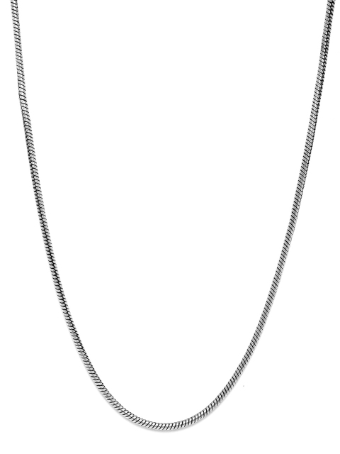 

D.C Creation Men Oxidized Silver-Plated Handcrafted Star Weave Chain