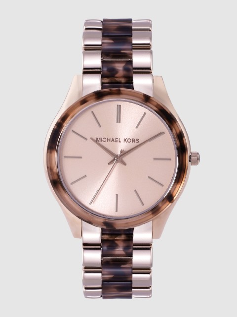 

Michael Kors Women Rose Gold-Toned Slim Runway Analogue Watch MK4542